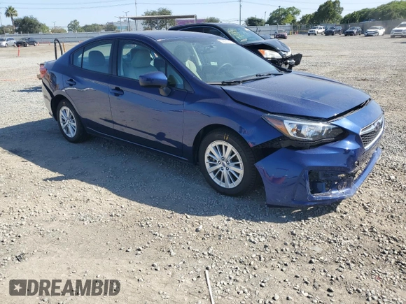 2018 Subaru Impreza Premium with VIN 4S3GKAD69J3608886, listed as a Copart auction lot 59051215 with 43,326 mi miles and Salvage title. Bid and sale history available at DreamBid. Image 4.