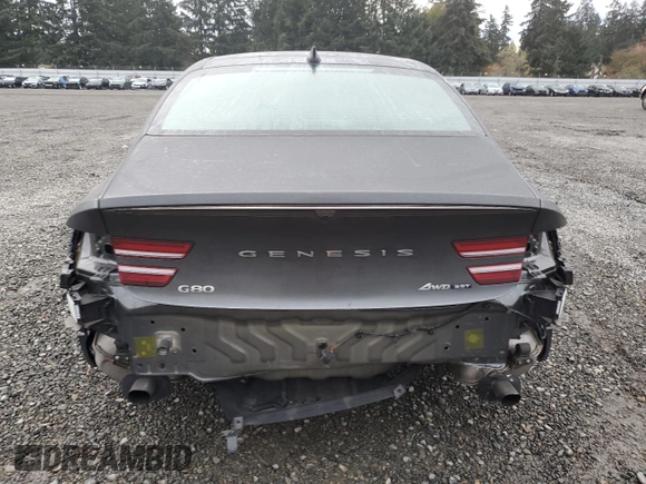 2024 Genesis G80 Sport with VIN KMTGB4SD8RU205301, listed as a Copart auction lot 77671514 with 11,994 mi miles and Salvage Title. Bid and sale history available at DreamBid. Image 6.
