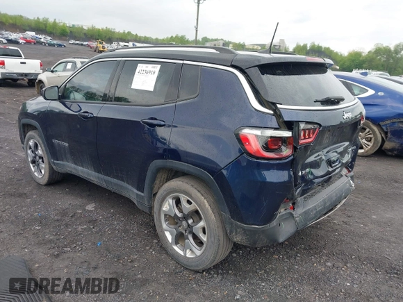 2020 Jeep Compass Limited z VIN 3C4NJDCB5LT238795, wystawiony jako IAAI lot #42236910 z przebiegiem 43 259 mil mil oraz . Historia ofert i sprzedaży dostępna na DreamBid. Obrazek 3.
