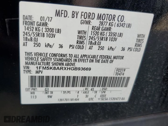 2017 Ford Police Interceptor Utility z VIN 1FM5K8ARXHGB93669, wystawiony jako Copart lot #54293295 z przebiegiem 93 591 mil mil oraz Szkody całkowita. Historia ofert i sprzedaży dostępna na DreamBid. Obrazek 13.