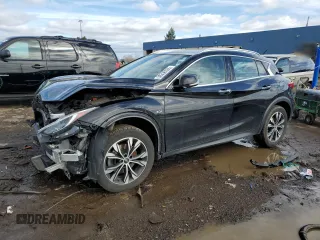 2019 Infiniti QX30 Luxe z VIN SJKCH5CR1KA008602, wystawiony jako Copart lot #50336325 z przebiegiem 65 954 mil mil oraz Czysty tytuł • Clean title. Historia ofert i sprzedaży dostępna na DreamBid. Obrazek 1.