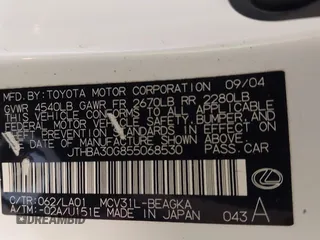 2005 Lexus ES 350 with VIN JTHBA30G855068530, listed as a IAAI auction lot 41643478 with 230,758 mi miles and . Bid and sale history available at DreamBid. Image 9.