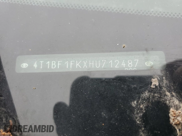 2017 Toyota Camry XLE с VIN 4T1BF1FKXHU712487, выставлен на аукционе Copart как лот 61089685 с пробегом Не указан миль и Чистый • Clean title. История ставок и продаж доступна на DreamBid. Изображение 12.