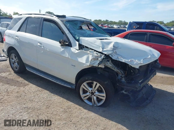2012 Mercedes-Benz M ML 350 with VIN 4JGDA5HB7CA074205, listed as a IAAI auction lot 42080076 with 99,510 mi miles. Bid and sale history available at carsss.com. Image 1.