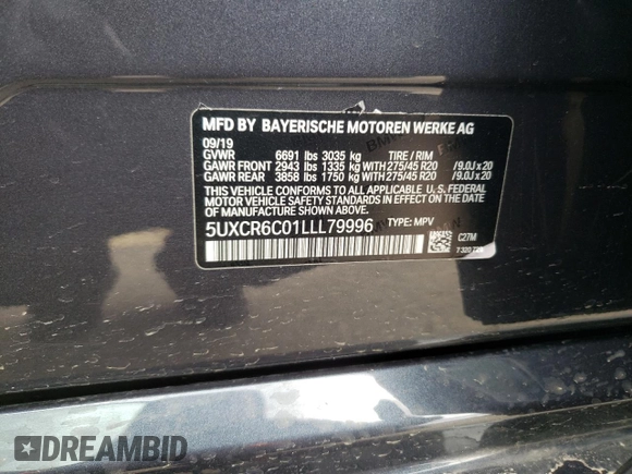 2020 BMW X5 xDrive40i with VIN 5UXCR6C01LLL79996, listed as a Copart auction lot 45992843 with 31,092 mi miles. Bid and sale history available at carsss.com. Image 12.