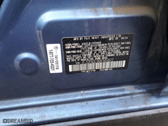 2016 Subaru Crosstrek Premium with VIN JF2GPADC9GH345822, listed as a Copart auction lot 46297835 with 105,366 mi miles and Salvage Title. Bid and sale history available at carsss.com. Image 10.
