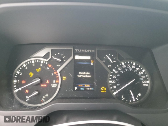 2022 Toyota Tundra Limited with VIN 5TFJA5ABXNX009687, listed as a Copart auction lot 83356634 with 19,110 mi miles and Salvage title. Bid and sale history available at DreamBid. Image 9.