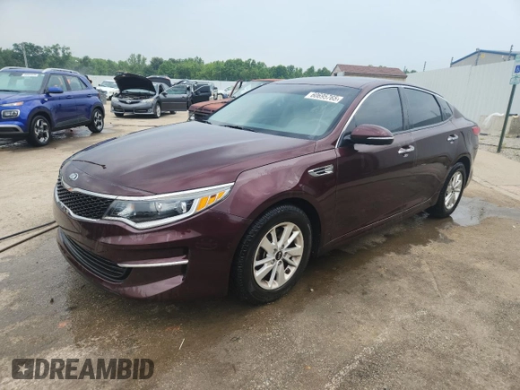 2016 Kia Optima LX with VIN 5XXGT4L31GG024108, listed as a Copart auction lot 60695765 with 92,417 mi miles and Salvage title. Bid and sale history available at DreamBid. Image 1.