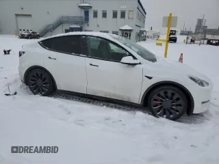 2022 Tesla Model Y Performance with VIN 7SAYGDEF4NF378191, listed as a Copart auction lot 42691915 with Not Provided miles and Salvage Title. Bid and sale history available at DreamBid. Image 4.
