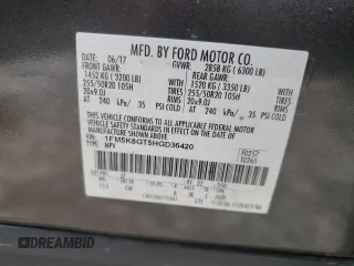 2017 Ford Explorer Sport with VIN 1FM5K8GT5HGD36420, listed as a Copart auction lot 57654015 with 122,804 mi miles and Salvage title. Bid and sale history available at DreamBid. Image 13.
