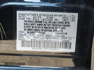 2024 Nissan Sentra SV with VIN 3N1AB8CV5RY231843, listed as a IAAI auction lot 42069460 with 11,619 mi miles and . Bid and sale history available at DreamBid. Image 9.