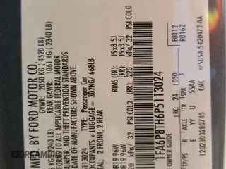 2023 Ford Mustang EcoBoost с VIN 1FA6P8TH6P5113024, выставлен на аукционе Copart как лот 52489715 с пробегом 12 971 миль миль и Списание • Salvage title. История ставок и продаж доступна на DreamBid. Изображение 14.