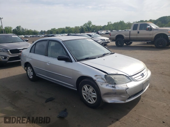 2003 Honda Civic LX with VIN 2HGES16523H507573, listed as a Copart auction lot 54683775 with 204,165 mi miles and Salvage Title. Bid and sale history available at DreamBid. Image 4.