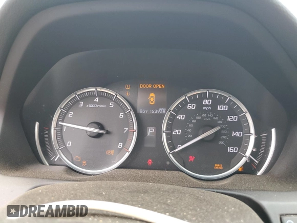 2016 Acura TLX with VIN 19UUB1F34GA007865, listed as a Copart auction lot 61728575 with 123,938 mi miles and Salvage title. Bid and sale history available at DreamBid. Image 9.