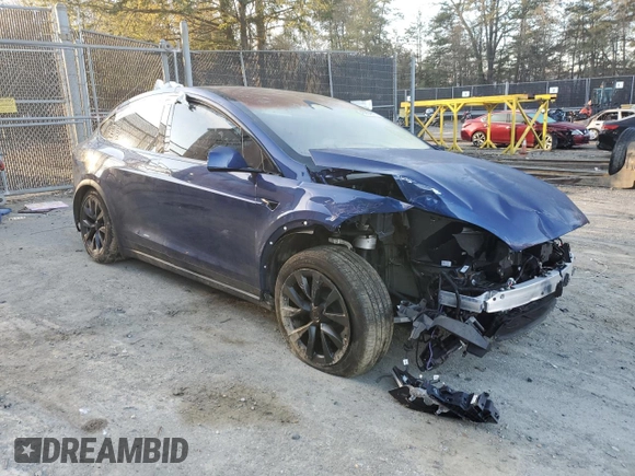 2022 Tesla Model X with VIN 7SAXCDE59NF358968, listed as a Copart auction lot 45954875 with Not Provided miles and Salvage Title. Bid and sale history available at DreamBid. Image 4.