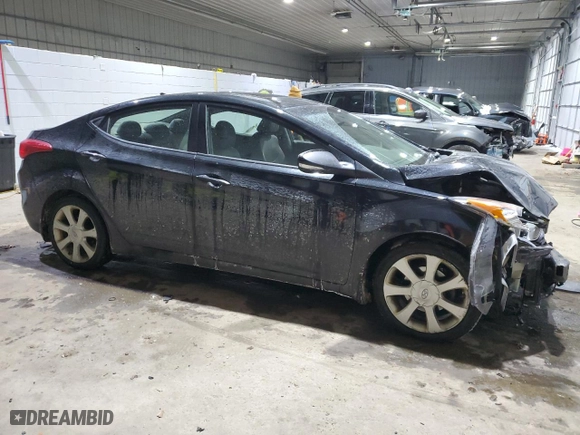 2013 Hyundai Elantra Limited PZEV with VIN 5NPDH4AE9DH293367, listed as a Copart auction lot 42406695 with 132,008 mi miles and Salvage Title. Bid and sale history available at carsss.com. Image 4.