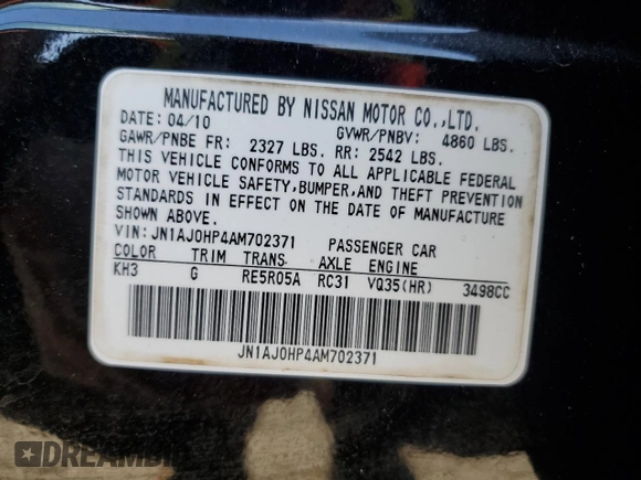 2010 Infiniti EX Journey with VIN JN1AJ0HP4AM702371, listed as a Copart auction lot 86768824 with Not Provided miles and Clean Title. Bid and sale history available at DreamBid. Image 13.