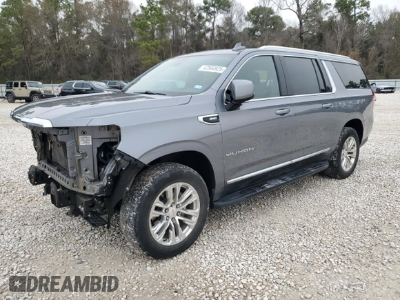 2022 GMC Yukon XL SLT with VIN 1GKS1GKD1NR166484, listed as a Copart auction lot 42564925 with 45,294 mi miles and Salvage Title. Bid and sale history available at carsss.com. Image 1.