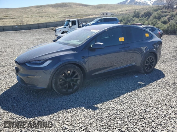 2023 Tesla Model X with VIN 7SAXCAE52PF380229, listed as a Copart auction lot 53535065 with 42,456 mi miles and Salvage Title. Bid and sale history available at DreamBid. Image 1.