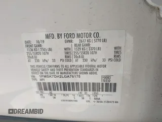 2020 Ford Explorer XLT z VIN 1FMSK7DH2LGA76175, wystawiony jako IAAI lot #42299408 z przebiegiem 96 996 mil mil oraz . Historia ofert i sprzedaży dostępna na DreamBid. Obrazek 9.