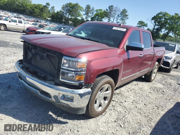 2015 Chevrolet Silverado 1500 LTZ with VIN 3GCUKSEC2FG151887, listed as a Copart auction lot 52625675 with 166,286 mi miles and Salvage Title. Bid and sale history available at carsss.com. Image 1.