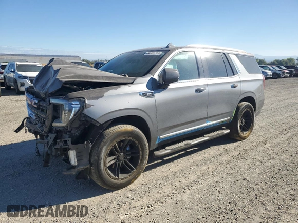 2022 GMC Yukon SLT with VIN 1GKS2BKD0NR115087, listed as a Copart auction lot 64805714 with 43,977 mi miles and Salvage Title. Bid and sale history available at carsss.com. Image 1.