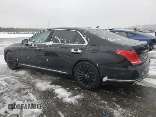 2017 Genesis G90 5.0L Ultimate with VIN KMHG54JH9HU026382, listed as a Copart auction lot 41832495 with 118,101 mi miles and Salvage Title. Bid and sale history available at carsss.com. Image 2.