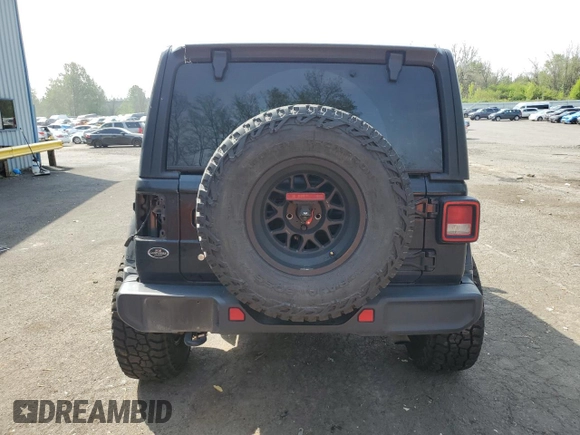 2020 Jeep Wrangler Unlimited Sahara with VIN 1C4HJXEN0LW213643, listed as a Copart auction lot 53343675 with 95,373 mi miles and Salvage title. Bid and sale history available at DreamBid. Image 6.