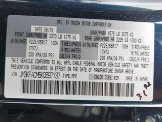 2019 Mazda CX-5 Touring with VIN JM3KFACM5K0697137, listed as a IAAI auction lot 41720253 with 50,416 mi miles. Bid and sale history available at carsss.com. Image 9.