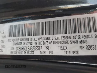 2018 Ram 2500 Tradesman с VIN 3C6UR5CL2JG232517, выставлен на аукционе IAAI как лот 41469282 с пробегом Не указан миль и . История ставок и продаж доступна на DreamBid. Изображение 9.