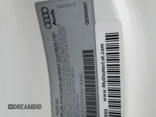 2013 Audi A5 Premium with VIN WAUCFAFR2DA018360, listed as a Copart auction lot 53254795 with Not provided miles and Salvage title. Bid and sale history available at DreamBid. Image 14.