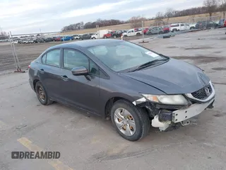 2015 Honda Civic Sedan LX with VIN 19XFB2F59FE258410, listed as a IAAI auction lot 41846497 with 204,917 mi miles. Bid and sale history available at carsss.com. Image 1.