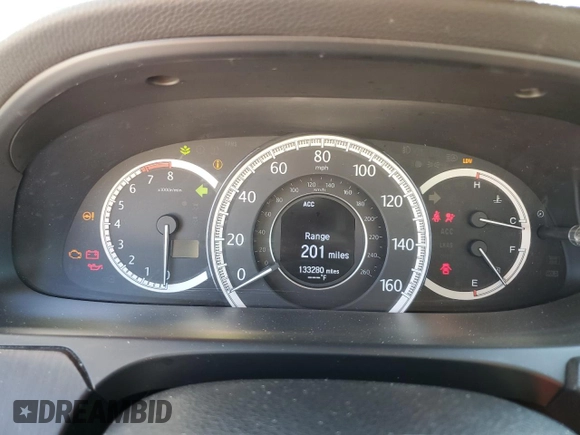 2013 Honda Accord Touring with VIN 1HGCR3F98DA032772, listed as a Copart auction lot 53955005 with 133,280 mi miles and Salvage title. Bid and sale history available at DreamBid. Image 9.