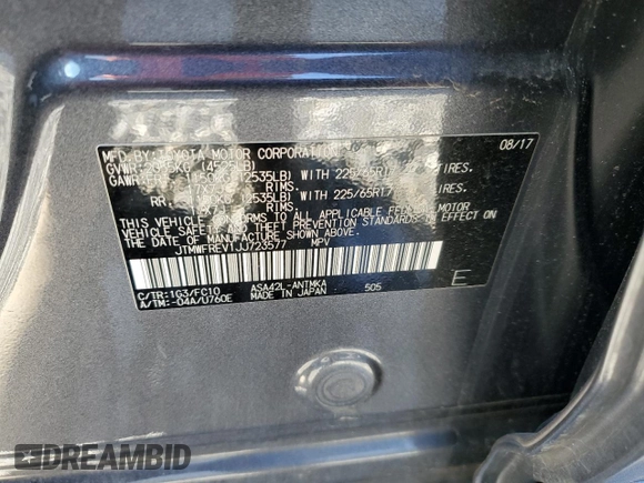 2018 Toyota RAV4 XLE with VIN JTMWFREV1JJ723577, listed as a Copart auction lot 41850475 with 79,412 mi miles and Salvage Title. Bid and sale history available at DreamBid. Image 12.