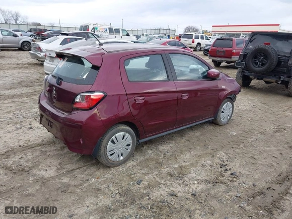 2021 Mitsubishi Mirage ES with VIN ML32AUHJ7MH011520, listed as a IAAI auction lot 41463769 with 13067 miles. Bid and sale history available at carsss.com. Image 4.