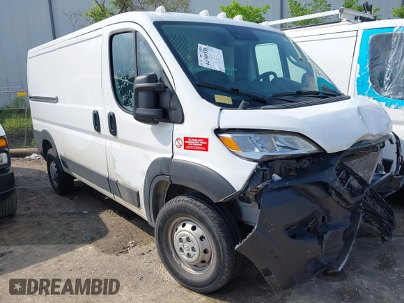 2023 Ram ProMaster Cargo with VIN 3C6LRVVG2PE596243, listed as a IAAI auction lot 42069331 with 9,332 mi miles and . Bid and sale history available at DreamBid. Image 1.