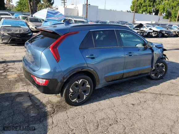 2023 Kia Niro EV Wind with VIN KNDCR3L15P5034098, listed as a Copart auction lot 52213295 with 96,989 mi miles and Salvage Title. Bid and sale history available at carsss.com. Image 3.