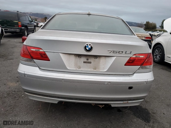 2007 BMW 7 Series 750Li with VIN WBAHN835X7DT70320, listed as a Copart auction lot 80697954 with 0 mi miles and Clean Title. Bid and sale history available at carsss.com. Image 6.