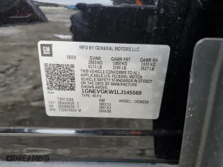 2020 Chevrolet Traverse LT Cloth with VIN 1GNEVGKW1LJ145569, listed as a Copart auction lot 46978535 with 0 mi miles and Salvage Title. Bid and sale history available at carsss.com. Image 12.