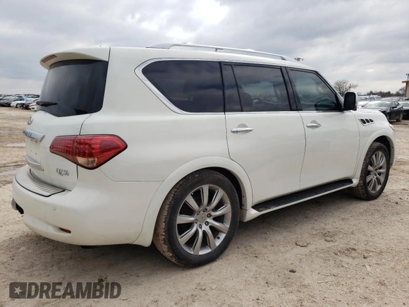 2013 Infiniti QX56 with VIN JN8AZ2NF2D9530785, listed as a Copart auction lot 41306444 with 148,029 mi miles and Salvage Title. Bid and sale history available at carsss.com. Image 3.