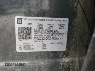 2021 GMC Terrain SLE with VIN 3GKALMEV0ML356131, listed as a Copart auction lot 57857565 with 140,473 mi miles and Salvage title. Bid and sale history available at DreamBid. Image 14.