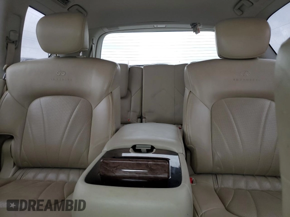 2012 Infiniti QX56 7-passenger with VIN JN8AZ2NF8C9517540, listed as a Copart auction lot 75046604 with 213,468 mi miles and Salvage Title. Bid and sale history available at carsss.com. Image 10.