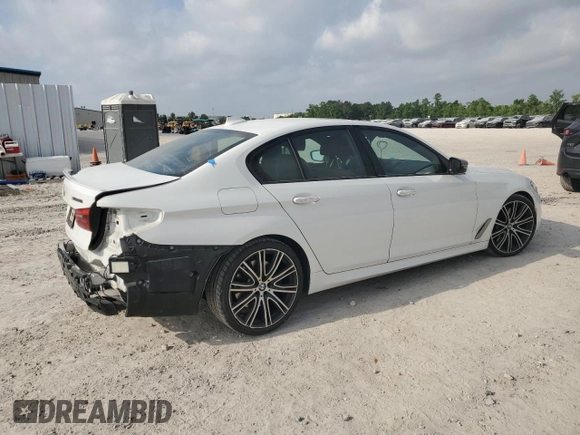 2018 BMW 5 Series M550i xDrive with VIN WBAJB9C58JG464461, listed as a Copart auction lot 53626575 with 62,436 mi miles and Salvage Title. Bid and sale history available at carsss.com. Image 3.