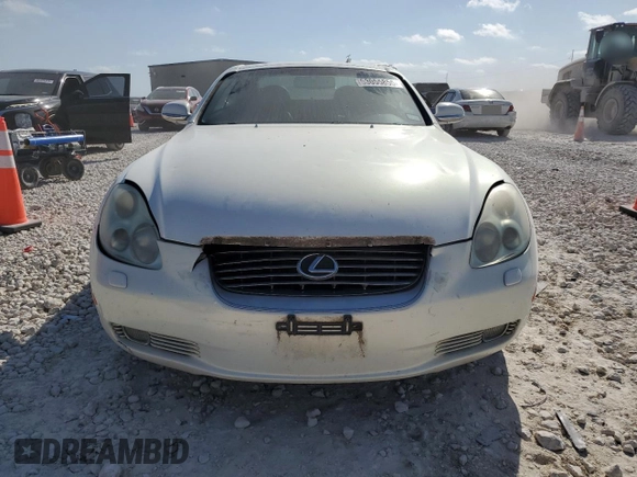 2002 Lexus SC 430 with VIN JTHFN48Y920003543, listed as a Copart auction lot 53055855 with 110,847 mi miles and Clean title. Bid and sale history available at DreamBid. Image 5.
