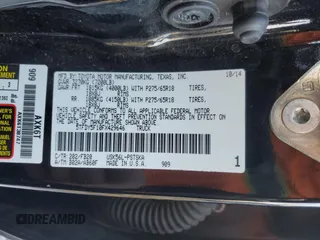 2015 Toyota Tundra 4WD Truck SR5 with VIN 5TFDY5F10FX429646, listed as a Copart auction lot 41692675 with 116,263 mi miles and Salvage Title. Bid and sale history available at carsss.com. Image 12.