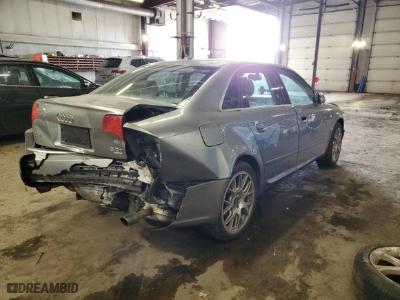 2008 Audi A4 2.0T with VIN WAUDF78E38A066506, listed as a Copart auction lot 46342365 with 185,002 mi miles and Salvage Title. Bid and sale history available at carsss.com. Image 3.