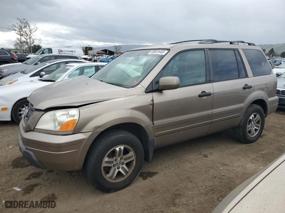 2004 Honda Pilot EX with VIN 2HKYF18604H616337, listed as a Copart auction lot 48923445 with 222,022 mi miles and Salvage Title. Bid and sale history available at carsss.com. Image 1.