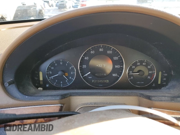 2007 Mercedes-Benz E-Class 3.5L with VIN WDBUF87X27X217079, listed as a Copart auction lot 44589955 with 212,452 mi miles and Salvage Title. Bid and sale history available at carsss.com. Image 9.