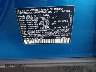2024 Volkswagen Atlas SE с VIN 1V2HE2CA1RC219841, выставлен на аукционе IAAI как лот 41530355 с пробегом 8 133 миль миль и . История ставок и продаж доступна на DreamBid. Изображение 9.
