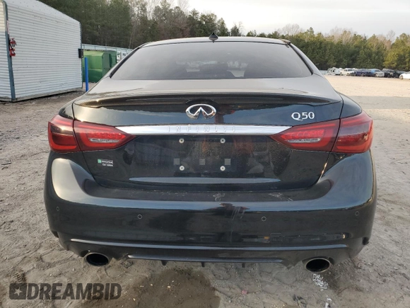2021 Infiniti Q50 Signature Edition with VIN JN1EV7CP7MM700575, listed as a Copart auction lot 87163414 with 92,864 mi miles and Salvage title. Bid and sale history available at DreamBid. Image 6.